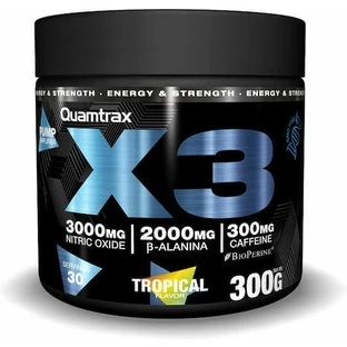 Quamtrax Nutrition X3 Pre-Workout 300gr Tropical - Тропічний - Тропічний
