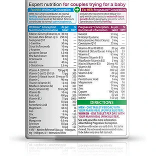 Vitabiotics Pregnacare His & Her Conception Pregnancy Supplement 30 tabs 30 caps