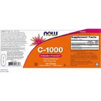 Now Foods C-1000 Антиоксидантний захист пролонгованої дії з вітаміном шипшини для зміцнення імунної системи, шкіри та антиоксидантної дії 1000 мг 100 таблеток: ціни та характеристики
