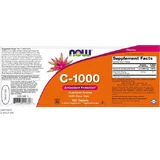 Now Foods C-1000 Антиоксидантний захист пролонгованої дії з вітаміном шипшини для зміцнення імунної системи, шкіри та антиоксидантної дії 1000 мг 100 таблеток