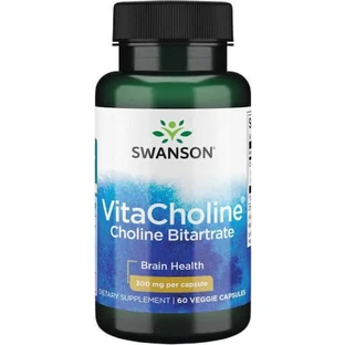 Swanson VitaCholine Choline Bitartrate 300mg Memory Supplement 60 растительных капсул