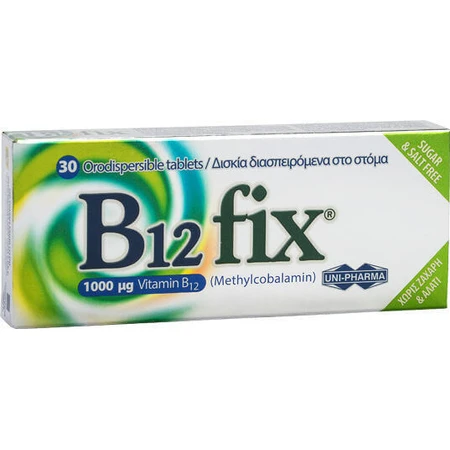 UNI-PHARMA B12 fix Витамин для здоровья нервной системы 1000 мкг 30 таблеток: цены и характеристики