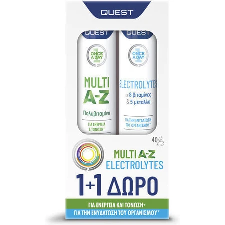 Quest Один раз на день Мультивітамінний комплекс A-Z для зміцнення енергії та імунної системи зі смаками 2 x 20 шипучих таблеток: ціни та характеристики