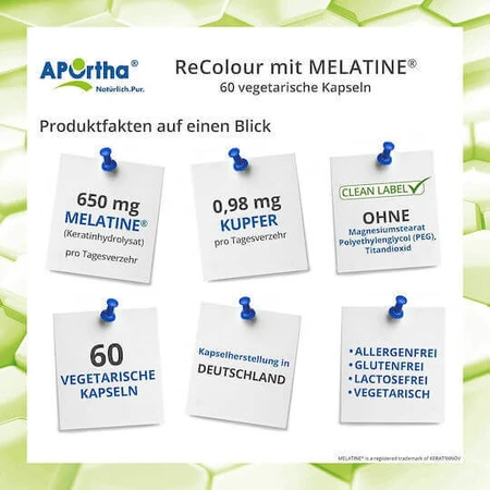Aportha ReColour з харчовою добавкою MELATINE® 650 мг Спеціальна харчова добавка 60 капс.: ціни та характеристики
