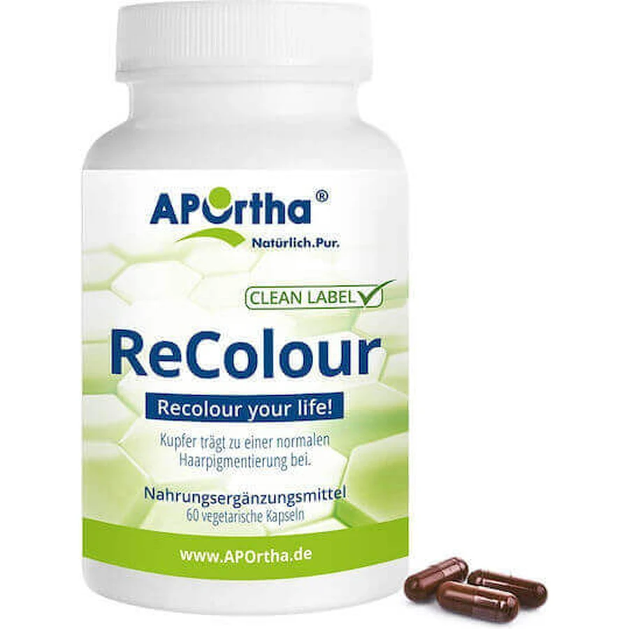 Aportha ReColour з харчовою добавкою MELATINE® 650 мг Спеціальна харчова добавка 60 капс.: ціни та характеристики