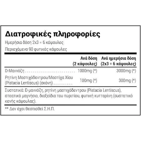 Natural Doctor D-Манноза та Хіос жувальні 90 рослинних капсул: ціни та характеристики