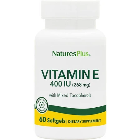 Nature's Plus Вітамін Е Вітамін для шкіри та антиоксидантної дії 400iu 268мг 60 м'яких гелів: ціни та характеристики