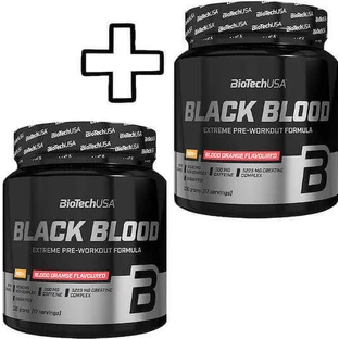 Biotech Usa Black Blood Nox+ 340г ожина-лимон та Biotech Usa Black Blood Nox+ 340г рубінова ягода в індивідуальній упаковці