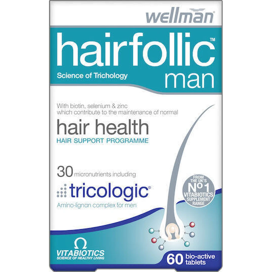 Vitabiotics WellMan WellMan Hairfolic Man with Tricologic Special Dietary Supplement 60 tabs: цены и характеристики