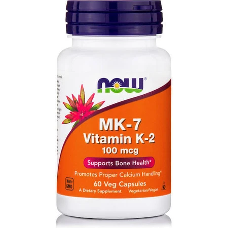 Now Foods MK-7 Vitamin K-2 Вітамін для здоров'я птахів 100мкг 60 рослинних капсул: ціни та характеристики