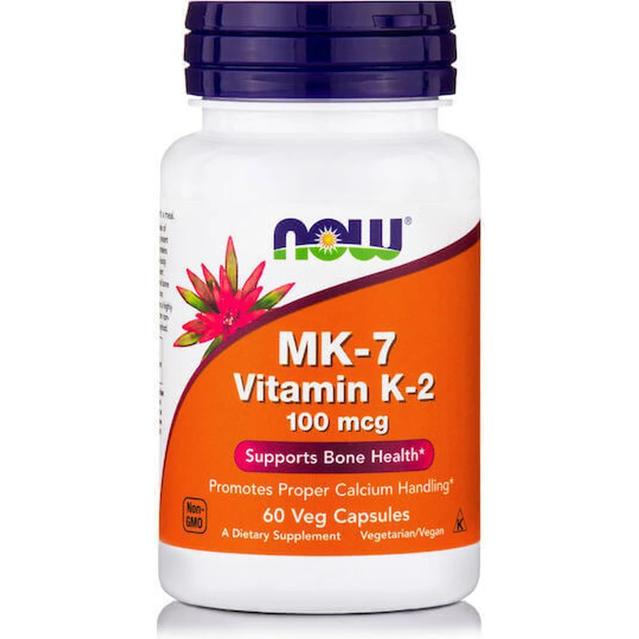 Now Foods MK-7 Vitamin K-2 Вітамін для здоров'я птахів 100мкг 60 рослинних капсул: ціни та характеристики