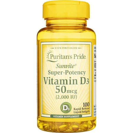 Puritan's Pride Vitamin D3 Immune Strengthening & Egg Health Vitamin 2000iu 100 softgels: цены и характеристики