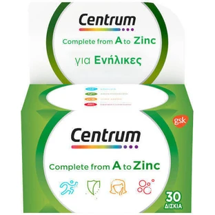 Centrum A to Zinc Мультивитамины для энергии и укрепления иммунной системы 30 таблеток