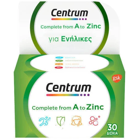 Centrum A to Zinc Мультивитамины для энергии и укрепления иммунной системы 30 таблеток: цены и характеристики