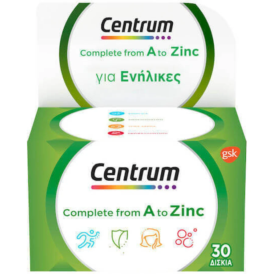 Centrum A to Zinc Мультивитамины для энергии и укрепления иммунной системы 30 таблеток: цены и характеристики