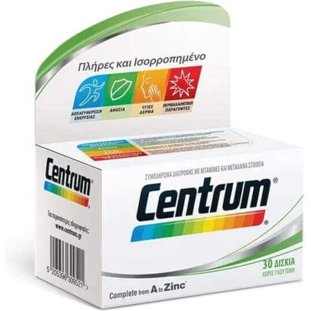 Centrum A to Zinc Мультивитамины для энергии и укрепления иммунной системы 30 таблеток: цены и характеристики