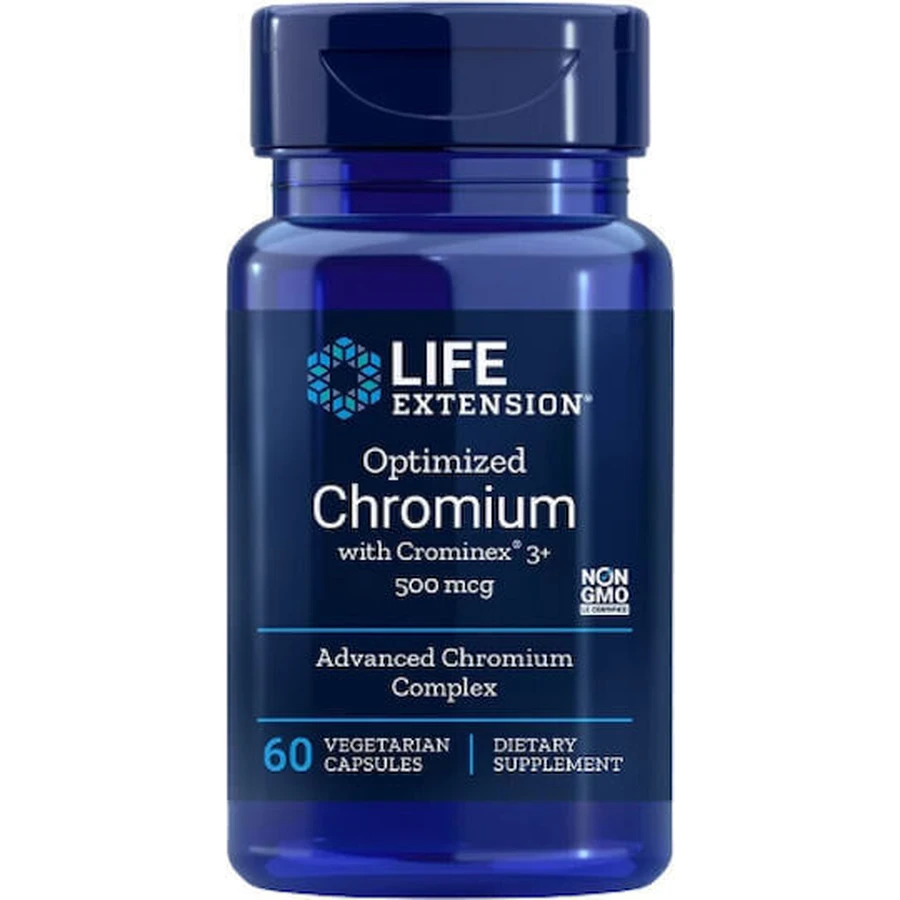 Подовження життя з оптимізованим хромом від Chrominex 3+ 500 мг 60 капсул рослинного походження: ціни та характеристики