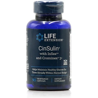 Life Extension Cinsulin InSea2 Crominex 3+ добавка для схуднення 90 рослинних капсул