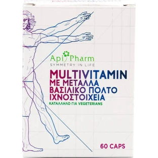 Мультивітаміни та мінерали Apipharm Королівське желе Мультивітамінний комплекс для зміцнення енергії та імунітету 60 капс.