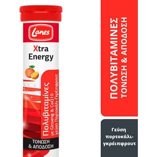 Lanes Xtra Energy Мультивитамины для энергии Апельсин Грейпфрут Апельсин Грейпфрут 20 табл. eff