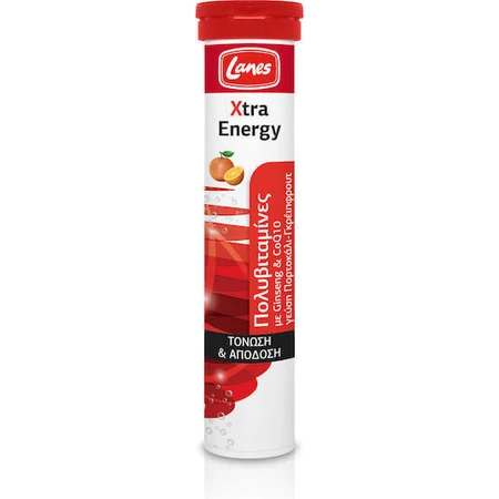 Lanes Xtra Energy Мультивітамінний комплекс для енергії Апельсин Грейпфрут Апельсин Грейпфрут 20 таб. еф.: ціни та характеристики