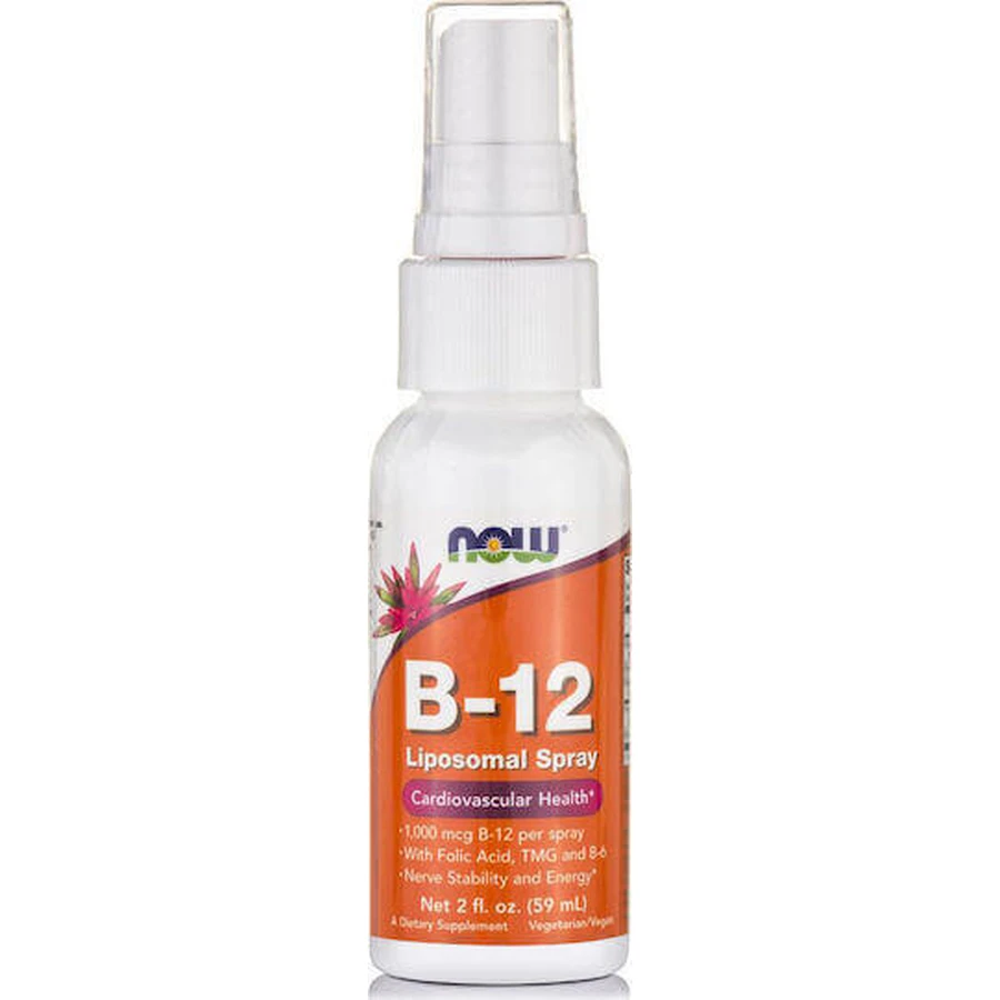 Now Foods B-12 ліпосомальний вітамінний спрей для здоров'я нервової системи 1000мкг 59мл: ціни та характеристики