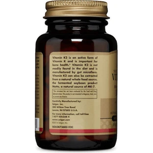 Solgar Vitamin K2 (MK-7) 100mcg Вітамін для здоров'я птахів 100мкг 50 рослинних капсул