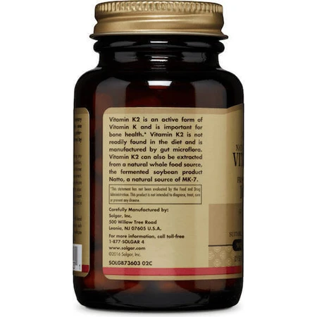 Solgar Vitamin K2 (MK-7) 100mcg Вітамін для здоров'я птахів 100мкг 50 рослинних капсул: ціни та характеристики