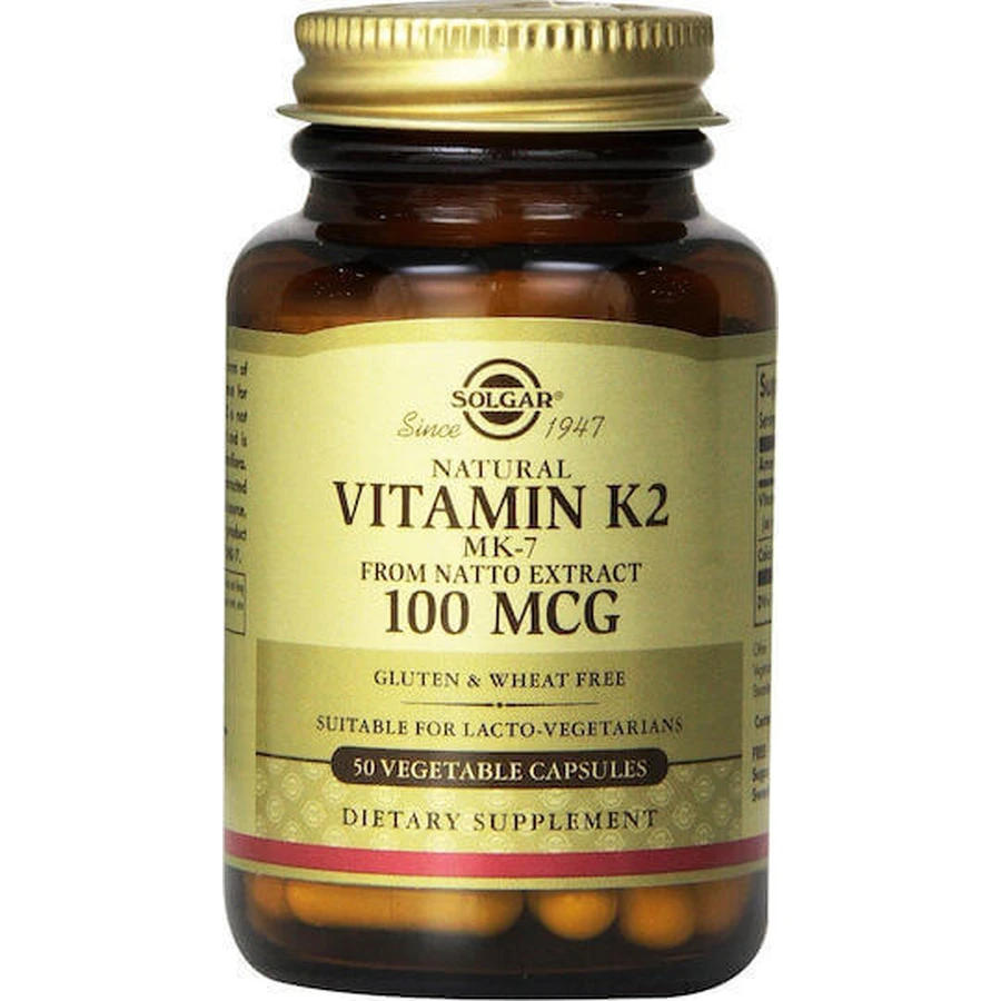 Solgar Vitamin K2 (MK-7) 100mcg Вітамін для здоров'я птахів 100мкг 50 рослинних капсул: ціни та характеристики