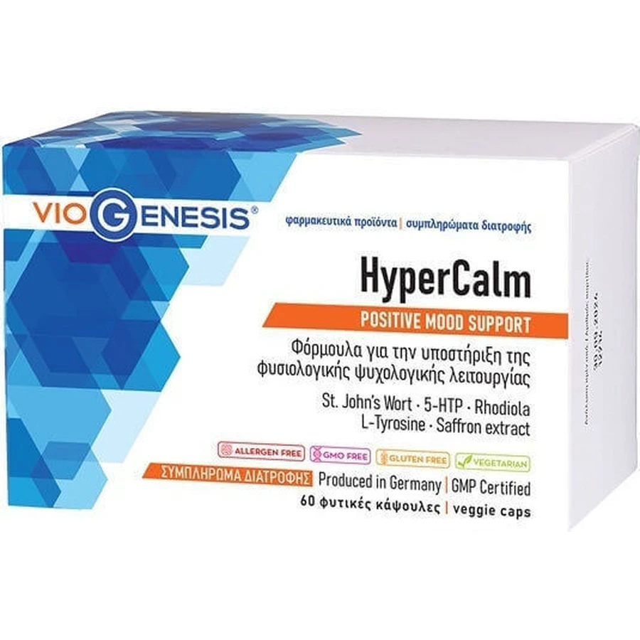 Viogenesis HyperCalm Anxiety Supplement 60 растительных капсул: цены и характеристики