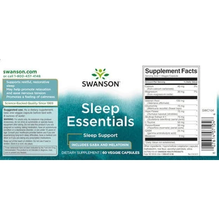 Swanson Sleep Essentials Sleep Supplement 60 растительных капсул