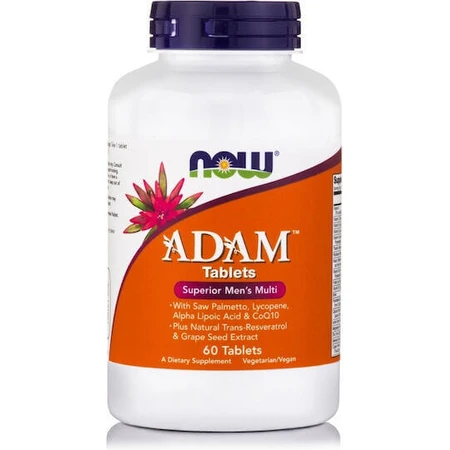 Now Foods Адам Адам Мультивітамін для енергії, зміцнення імунітету та волосся 10iu 125мг Виноград 60гр 60 таблеток: ціни та характеристики