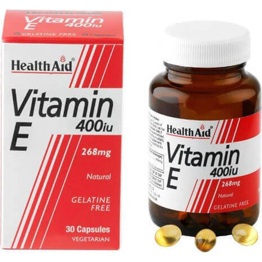 Health Aid Витамин Е для кожи и антиоксидантного действия 400iu 268mg 30 x 1 вегетарианских капсул: цены и характеристики