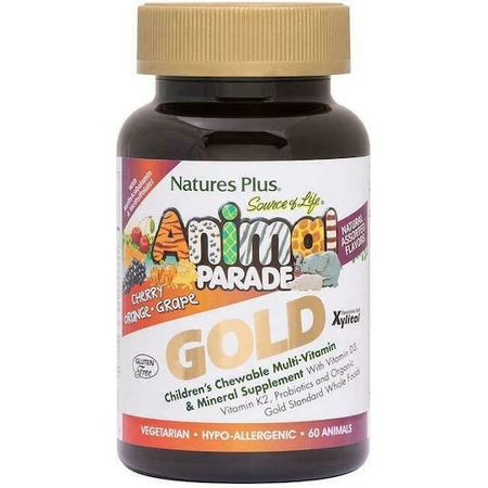 Nature's Plus Animal Parade GOLD Мультивитамины для укрепления иммунной системы Вишня Апельсин Виноград 60 жевательных таблеток: цены и характеристики