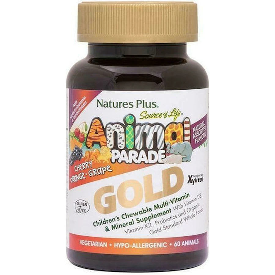 Nature's Plus Animal Parade GOLD Мультивитамины для укрепления иммунной системы Вишня Апельсин Виноград 60 жевательных таблеток: цены и характеристики