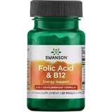 Swanson Фолиевая кислота и витамин B12 для здоровья нервной системы 30 капс