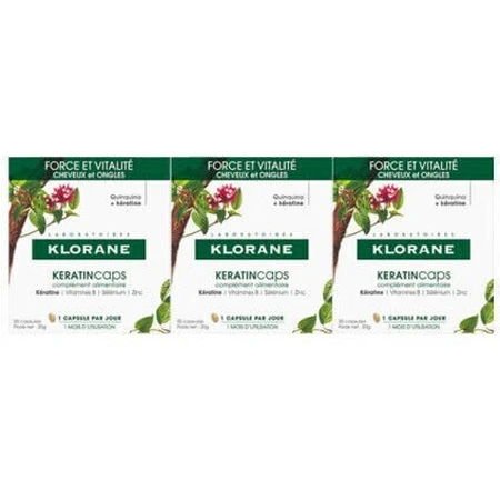 Klorane KeratinCaps Специальная диетическая добавка 3 x 10 капсул: цены и характеристики