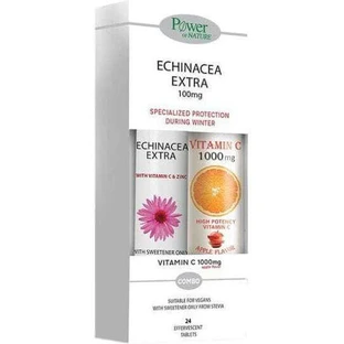 Power Of Nature Echinacea Extra Stevia + Vitamin C 500 mg Immune Boosting Supplement 48 tabs eff