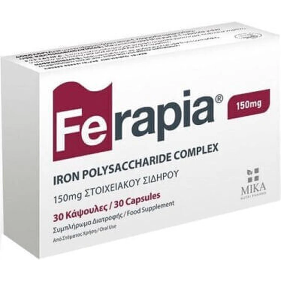 Mika Nutri Pharma Ferapia Железный комплекс с полисахаридом 150 мг 30 капсул: цены и характеристики