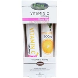Power Of Nature Vitamin C Витамин C 1000 мг шиповника 20 шипучих таблеток и Витамин C 500 мг 20 шипучих таблеток для укрепления иммунной системы, кожи и антиоксидантного действия 1000 мг апельсина