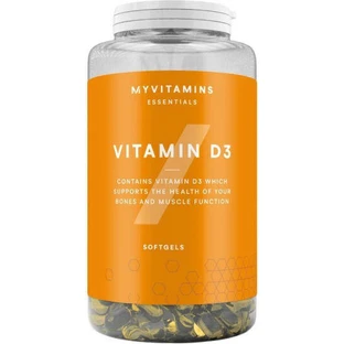 Myvitamins Вітамін D3 Вітамін для підтримки імунітету та здоров'я яєць 180 м'яких гелів