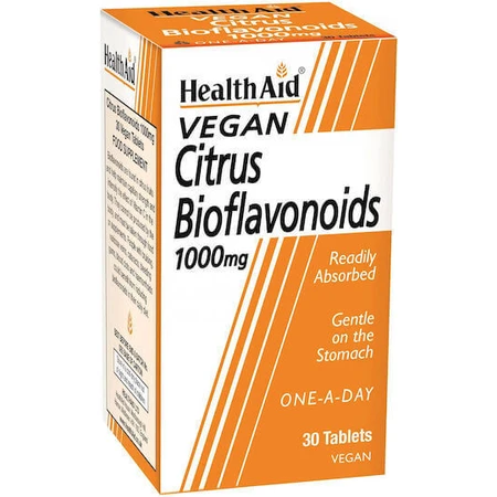 Health Aid Vegan Citrus Bioflavonoids Витамин для укрепления иммунитета, кожи и антиоксидантного действия 1000 мг 30 растительных капсул: цены и характеристики