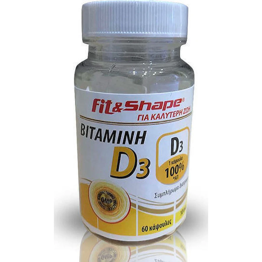 Fit & Shape Vitamin D3 Вітамін для підтримки імунітету та здоров'я я яєць 100мкг 60 капс.: ціни та характеристики
