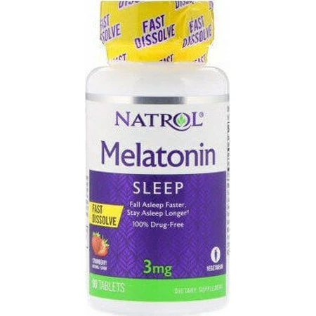 Natrol Мелатонін для швидкого розчинення сну 3 мг 90 таблеток полуниця: ціни та характеристики