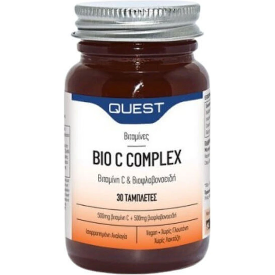 Quest Bio C Complex Vitamin C 500mg & Bioflavonoids Vitamin for Immune Support, Skin & Antioxidant Action 500mg 30 Tablets: цены и характеристики