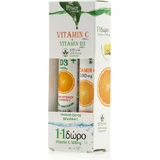 Power Of Nature Vitamin C 1000mg & Vitamin D3 1000iu Stevia + Vitamin C 500mg Мультивитамины для энергии и укрепления иммунной системы 1000iu 1000mg Orange 2 x 22 шипучие таблетки