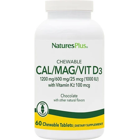 Nature's Plus Кальцій Магній Вітамін D3 з вітаміном К2 60 жувальних таблеток Шоколад: ціни та характеристики