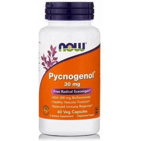 Now Foods Пікногенол 30 мг Харчова добавка Спеціальна рослинна 60 капсул: ціни та характеристики