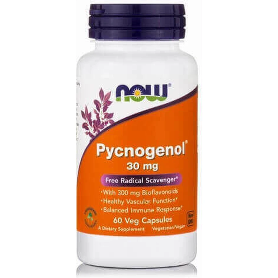 Now Foods Пікногенол 30 мг Харчова добавка Спеціальна рослинна 60 капсул: ціни та характеристики