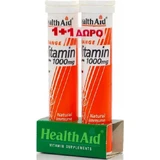 Health Aid Витамин C Витамин для поддержки иммунитета, кожи и антиоксидантного действия 1000 мг Апельсин 2 x 20 шипучих таблеток